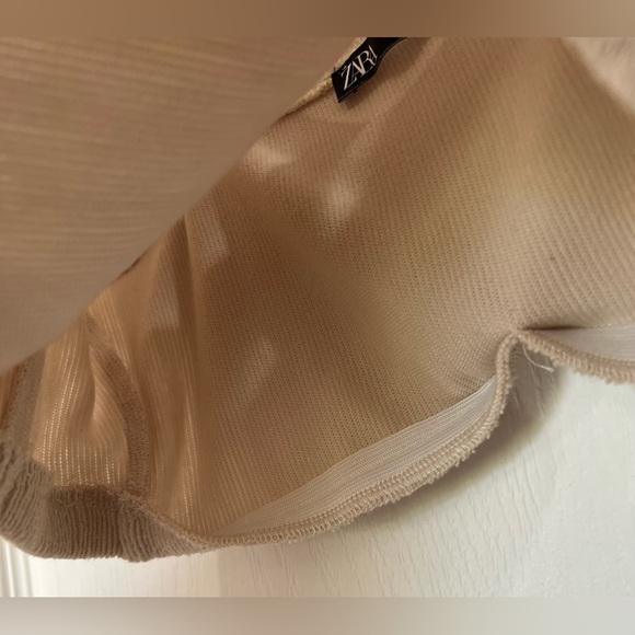 Zara Tan Ribbed Top - Picture 5 of 5